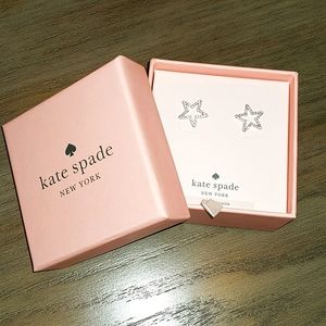 NEW Kate Spade Pave Star Stud Earrings in Silver